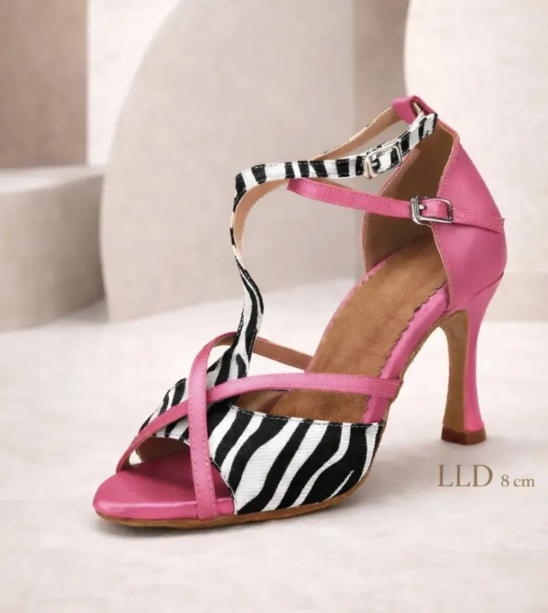 LLD pink zebra dance shoe