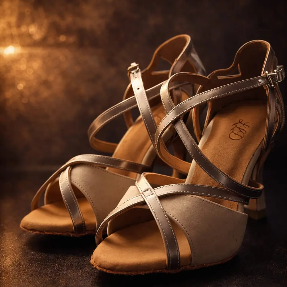 LLD black and gold dance shoe